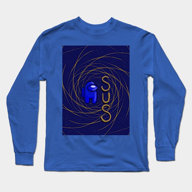 Among Us SUS Long Sleeve T-Shirt by @whiskersinlockdown